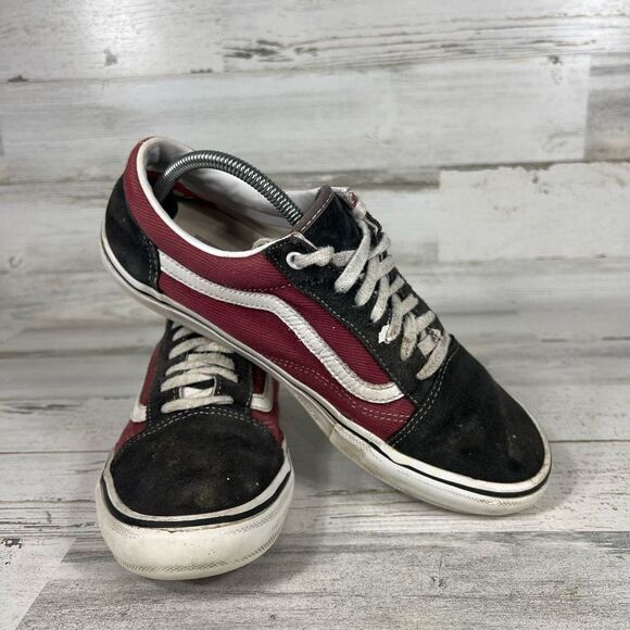 Vans Men's Skate Old Skool Asphalt Pomegranate Canvas Suede‎ Shoes Size 10 - Picture 6 of 8